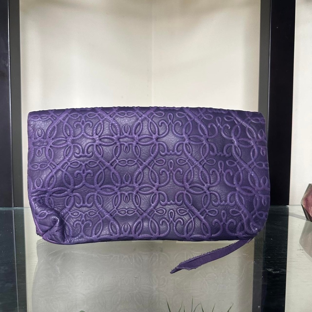 Alex and Ani Embossed Fold Over Clutch Purple